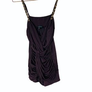 EUC Bebe Y2K/2000s Brown Chain Top XS